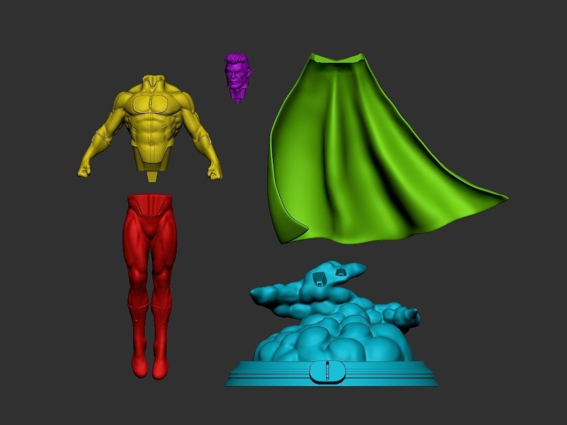 Omniman statue of superhero 3D print model_6