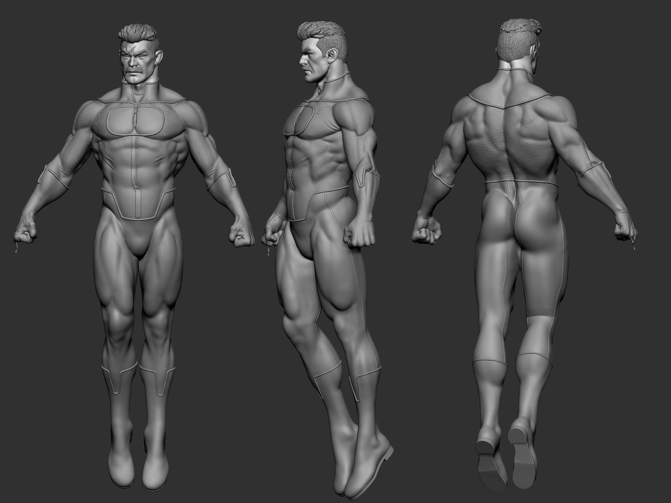 Omniman statue of superhero 3D print model_2