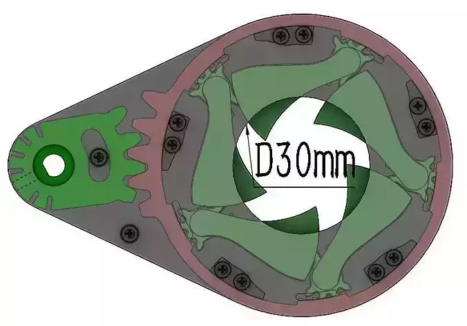 D30M5BTY2 mechanical mechanism for 3d printing shutter iris diy