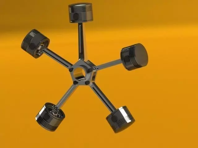 Radial Engine sub assembly Free 3D model