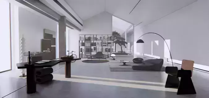 Livingroom modern living room with windows