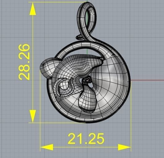 PENDANT NECKLACE RAT MICE RATON RATA MOUSE 3D print model_7