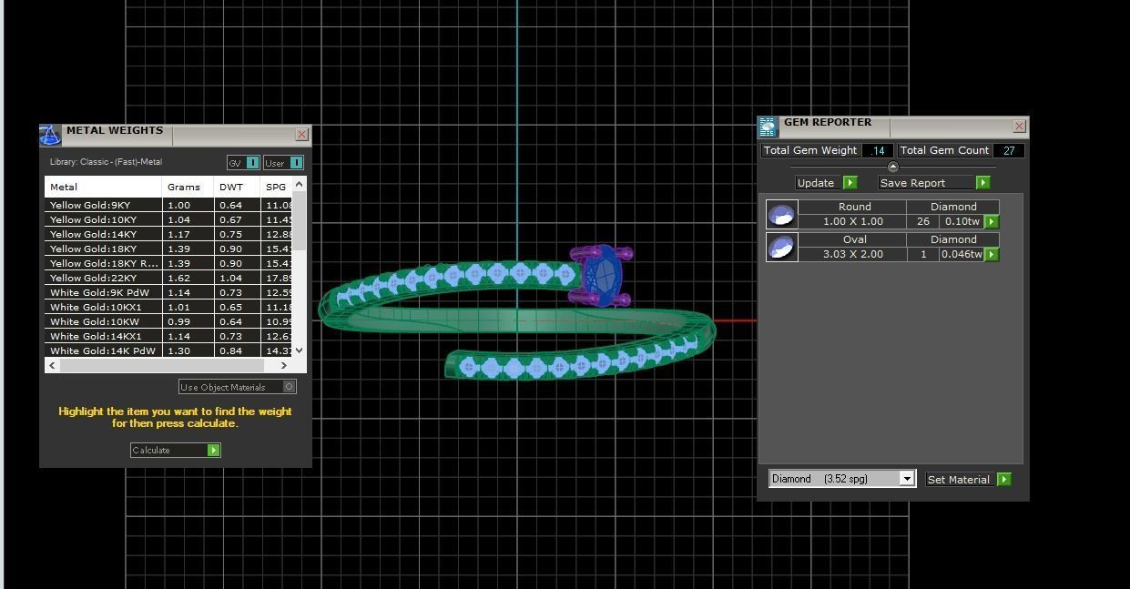 Solitaire Open End Light Weight Oval Stone Band Ring 3D print model_4