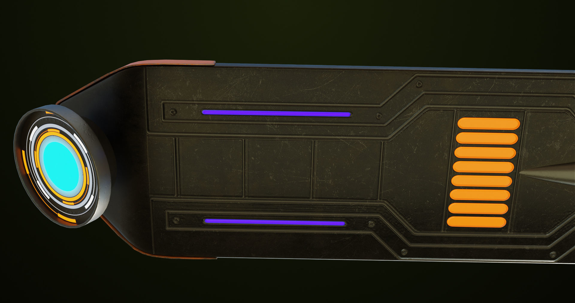 Sci Fi Hoverboard 8 All PBR Unity UE Textures Included Low-poly 3D model_15