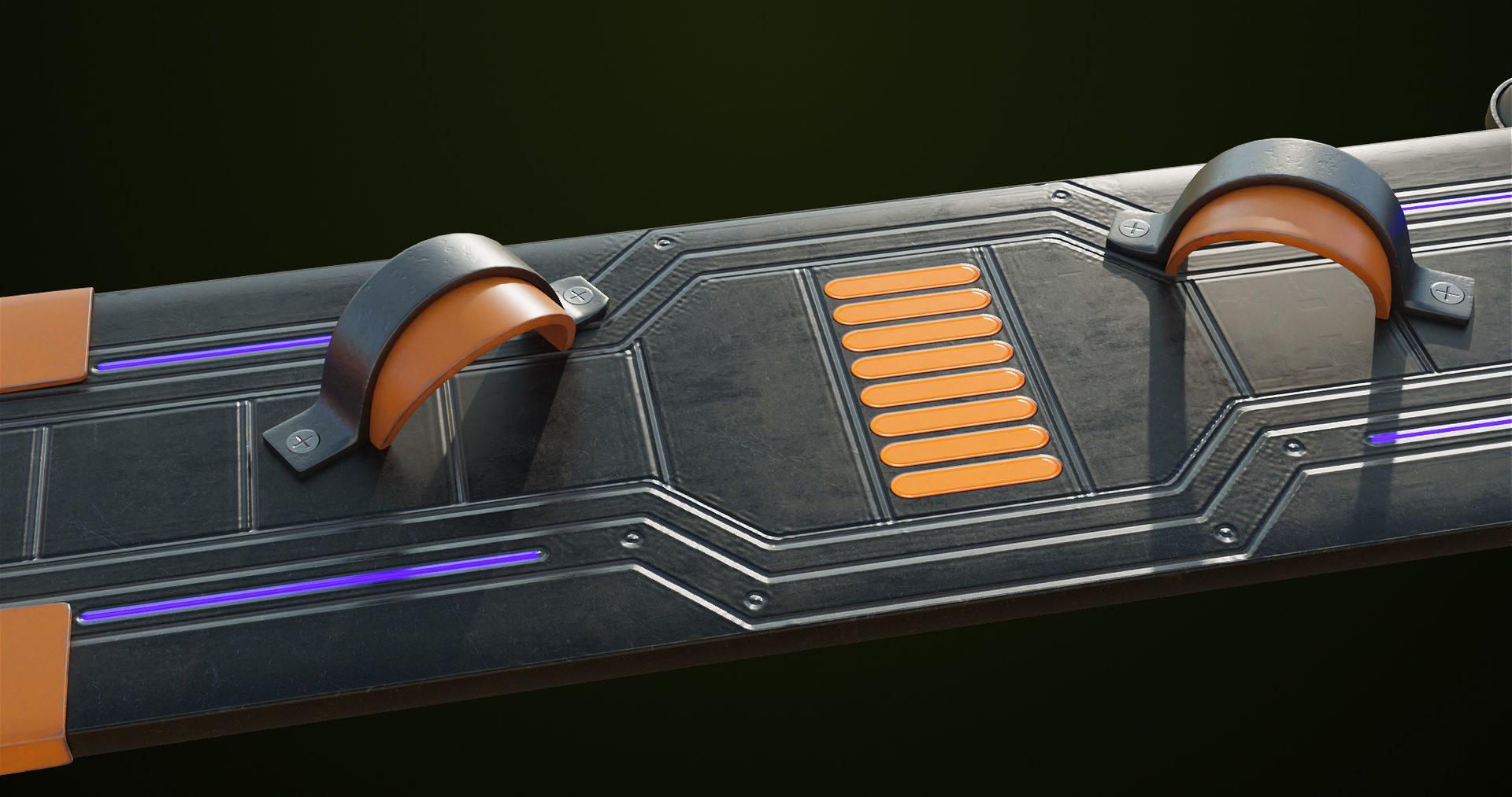 Sci Fi Hoverboard 8 All PBR Unity UE Textures Included Low-poly 3D model_18