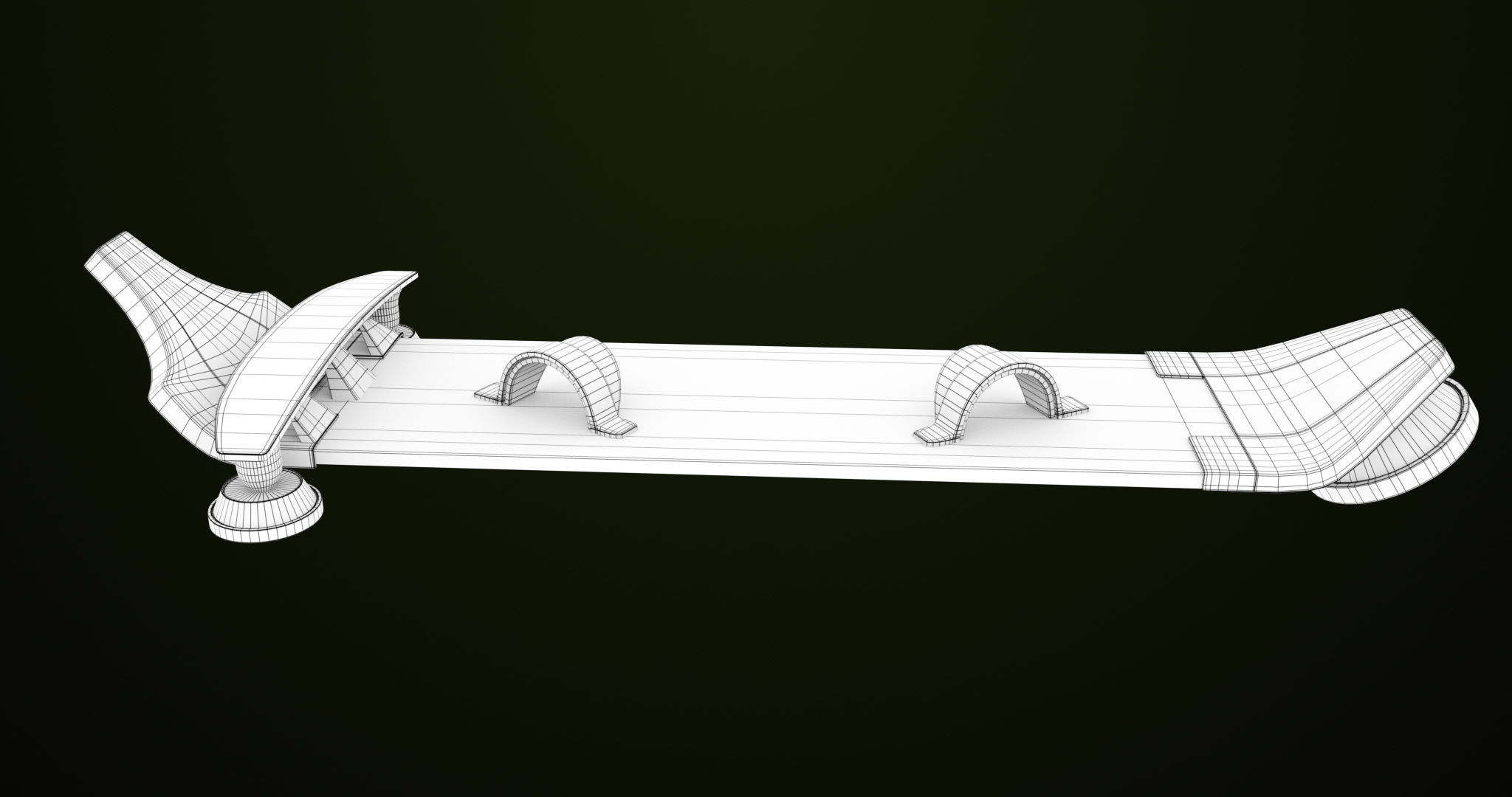 Sci Fi Hoverboard 8 All PBR Unity UE Textures Included Low-poly 3D model_27