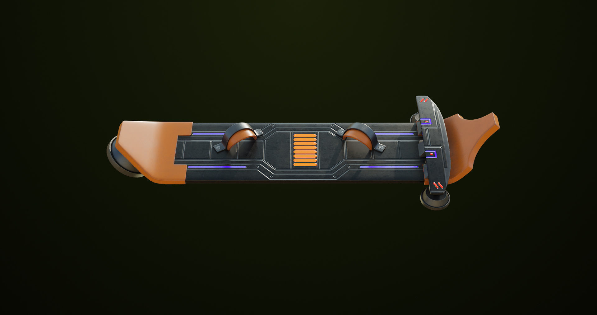Sci Fi Hoverboard 8 All PBR Unity UE Textures Included Low-poly 3D model_3