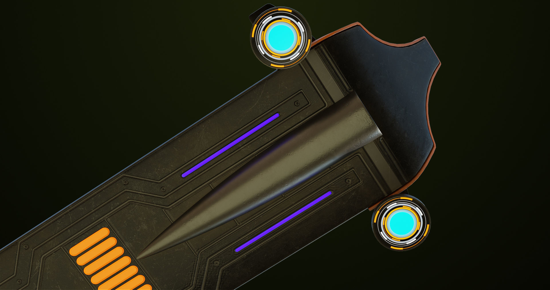 Sci Fi Hoverboard 8 All PBR Unity UE Textures Included Low-poly 3D model_14