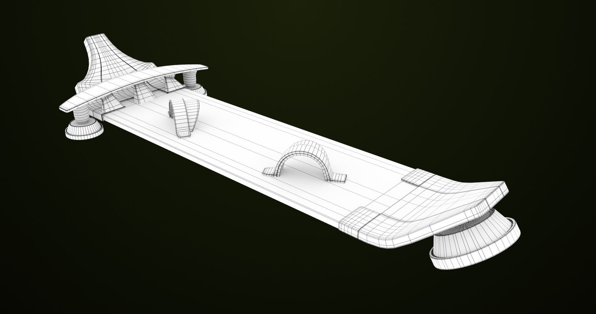 Sci Fi Hoverboard 8 All PBR Unity UE Textures Included Low-poly 3D model_21