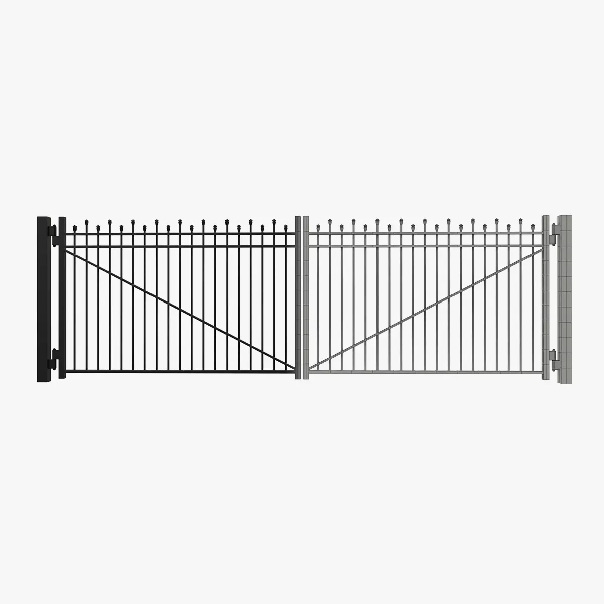 Gate-1 wrought iron gate 3D model_0