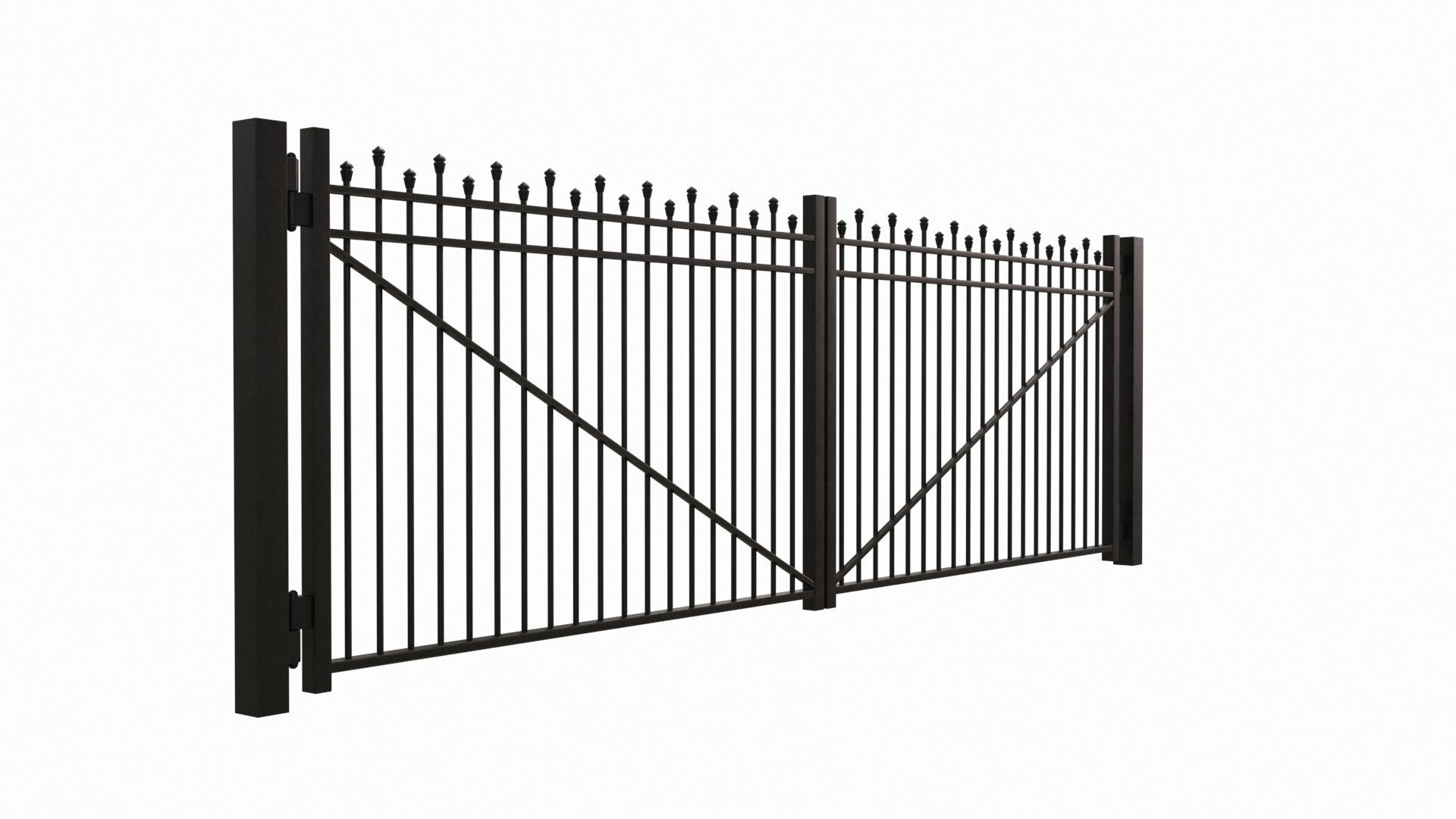 Gate-1 wrought iron gate 3D model_3