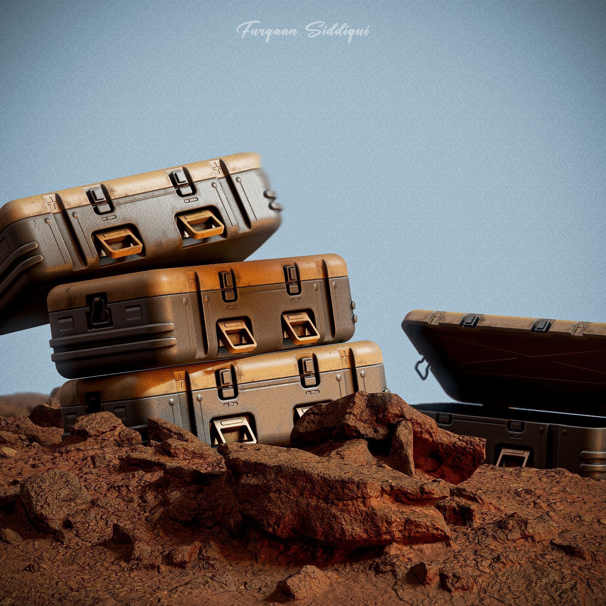 Military Weapon Crate  Low-poly 3D model_1