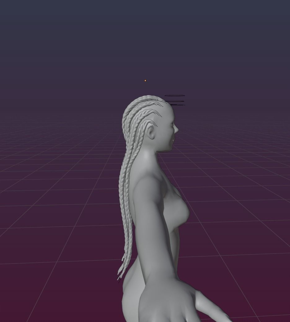 Corn row hair on Nurbs Curve Free 3D model_1