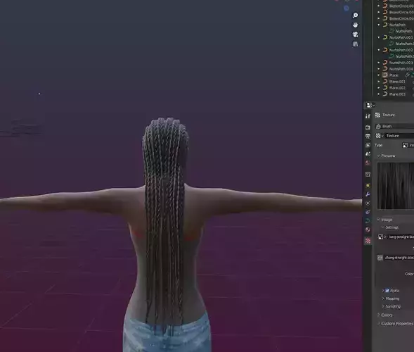 Corn row hair on Nurbs Curve