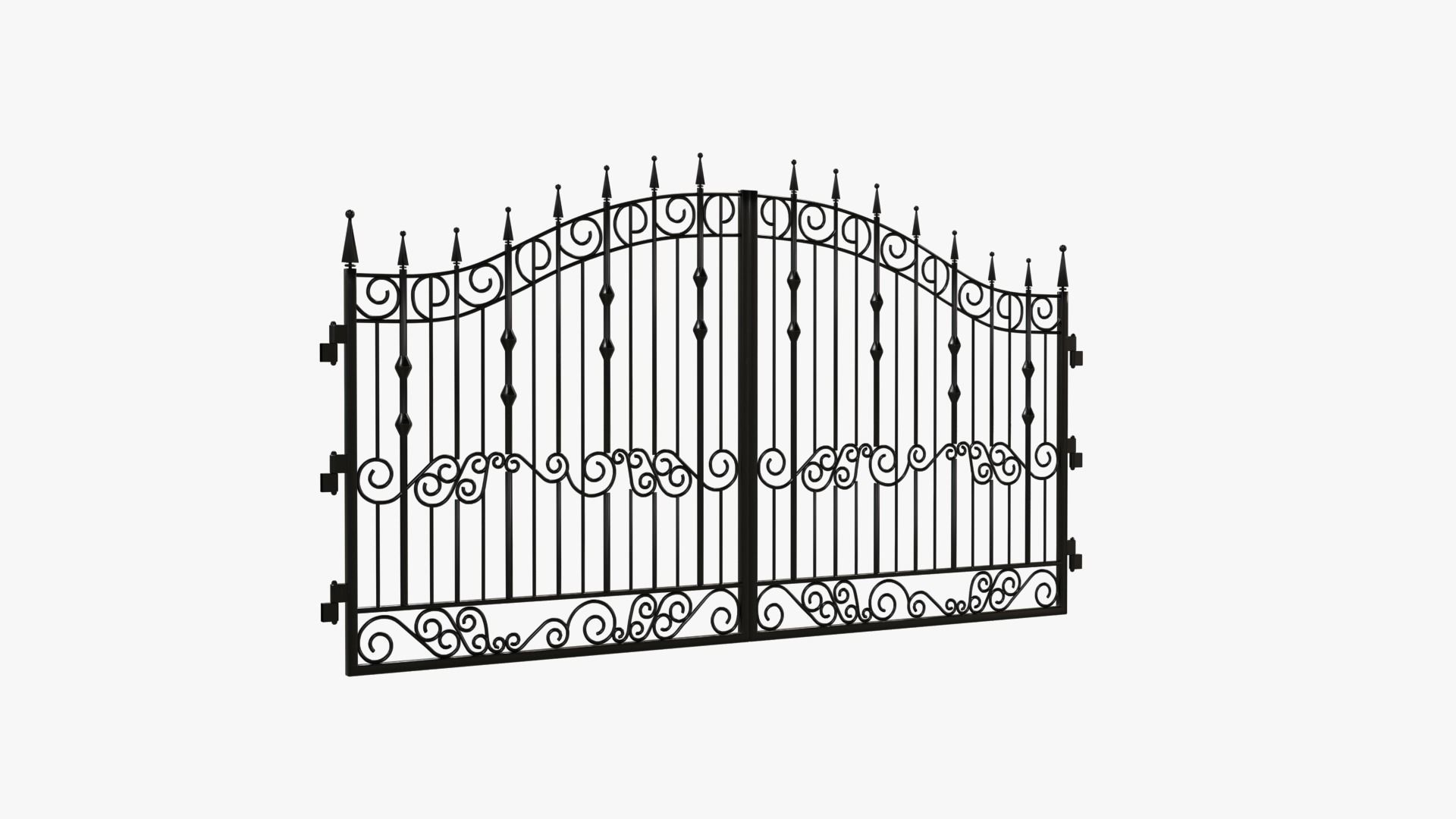 Gate-9 wrought iron gates 3D model_4