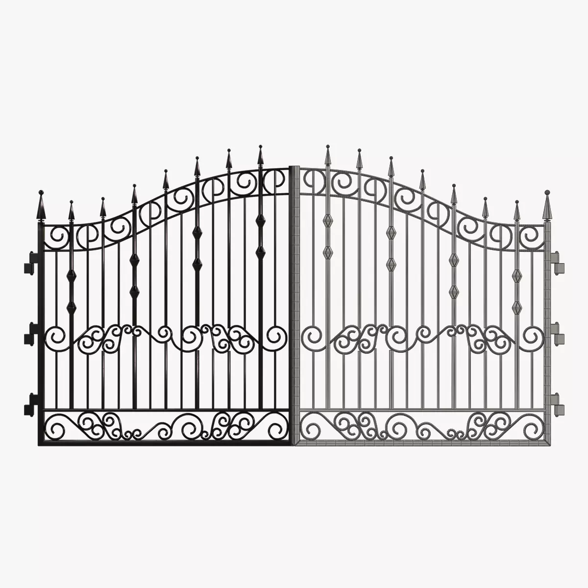 Gate-9 wrought iron gates 3D model_0