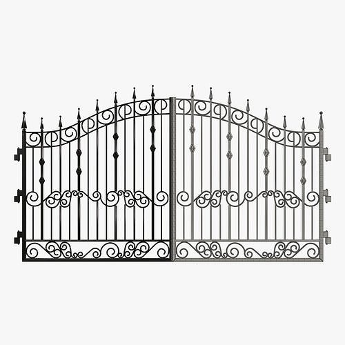 Gate-9 wrought iron gates 3D model