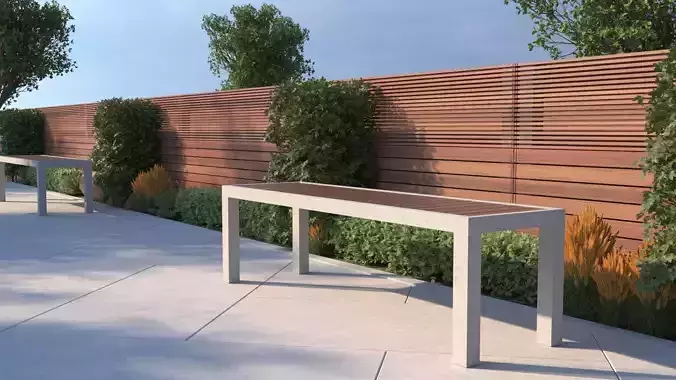 Bench with slats
