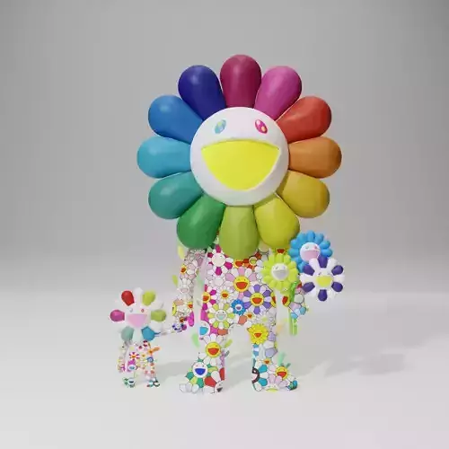 3D TAKASHI MURAKAMI FLOWERS PACK 3D model