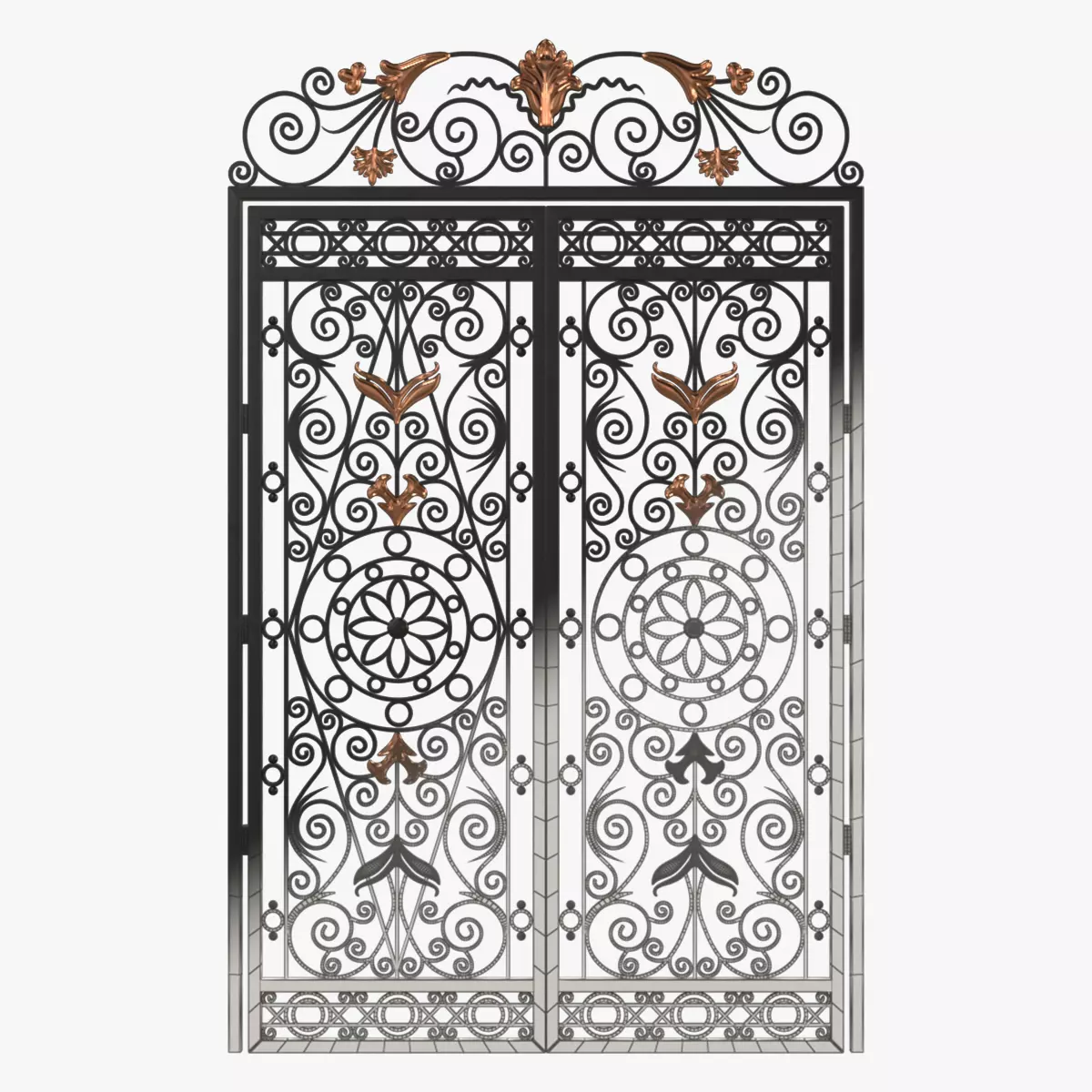Gate-10 ornate wrought iron gate 3D model_0