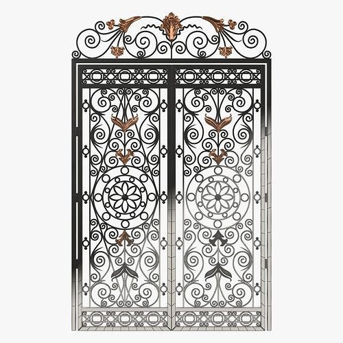 Gate-10 ornate wrought iron gate 3D model