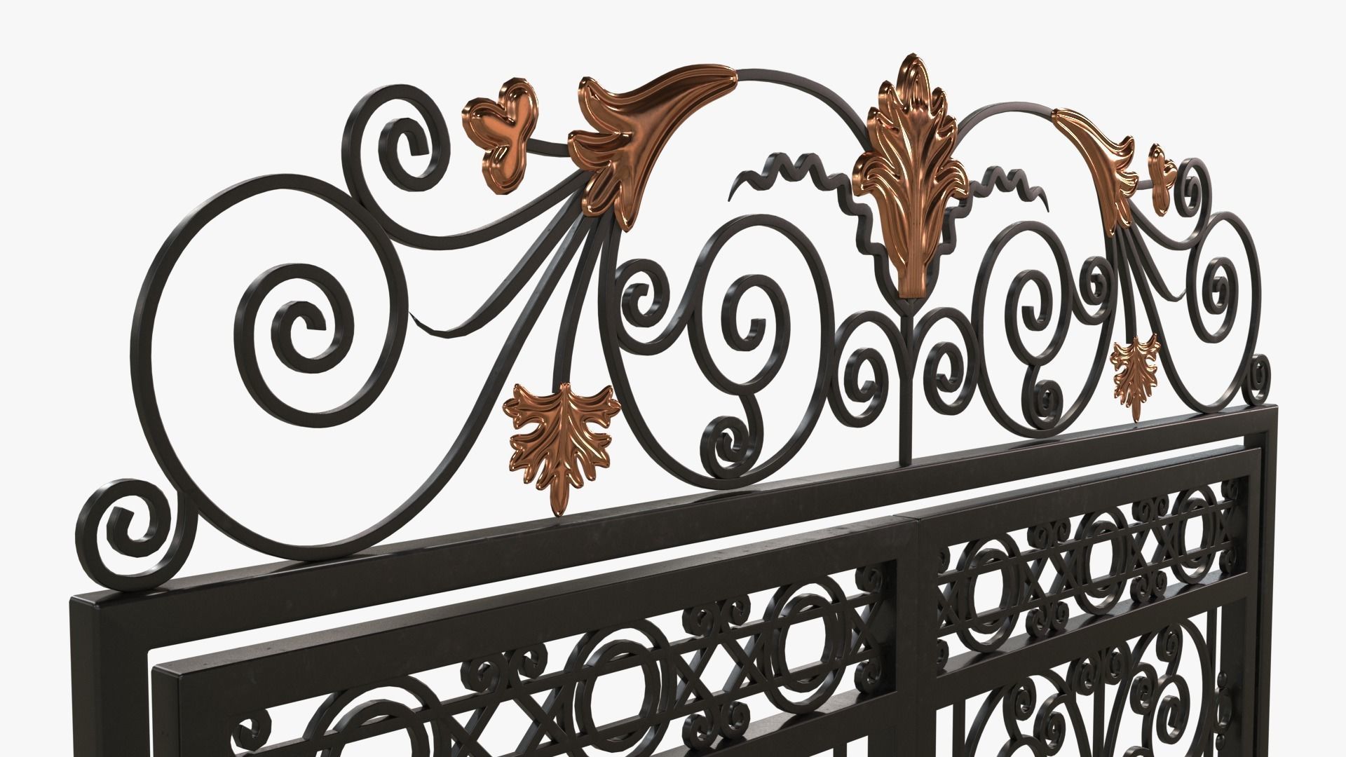 Gate-10 ornate wrought iron gate 3D model_7