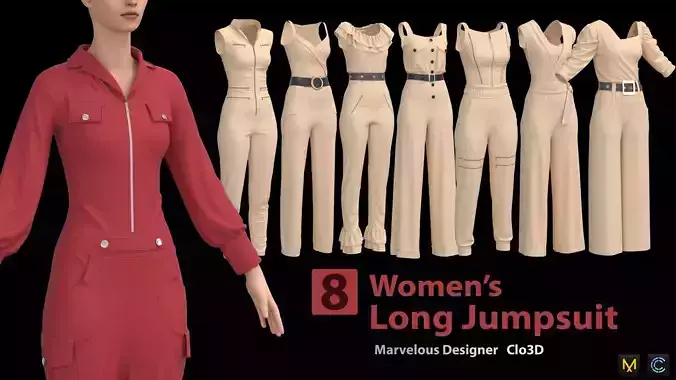 8 Women Long Jumpsuit
