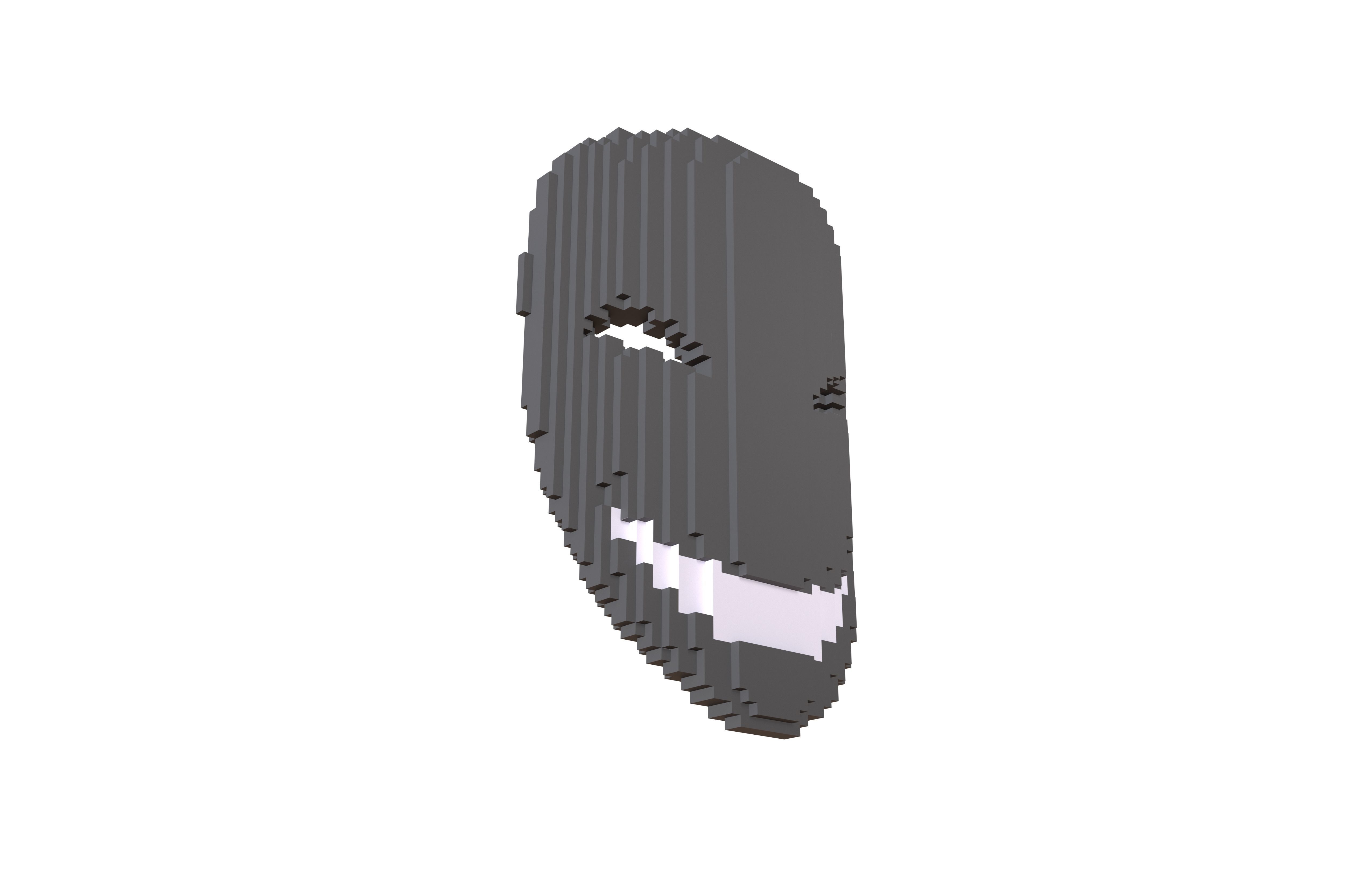 Voxel Anime Cosplay Mask v1 002 Low-poly 3D model_3