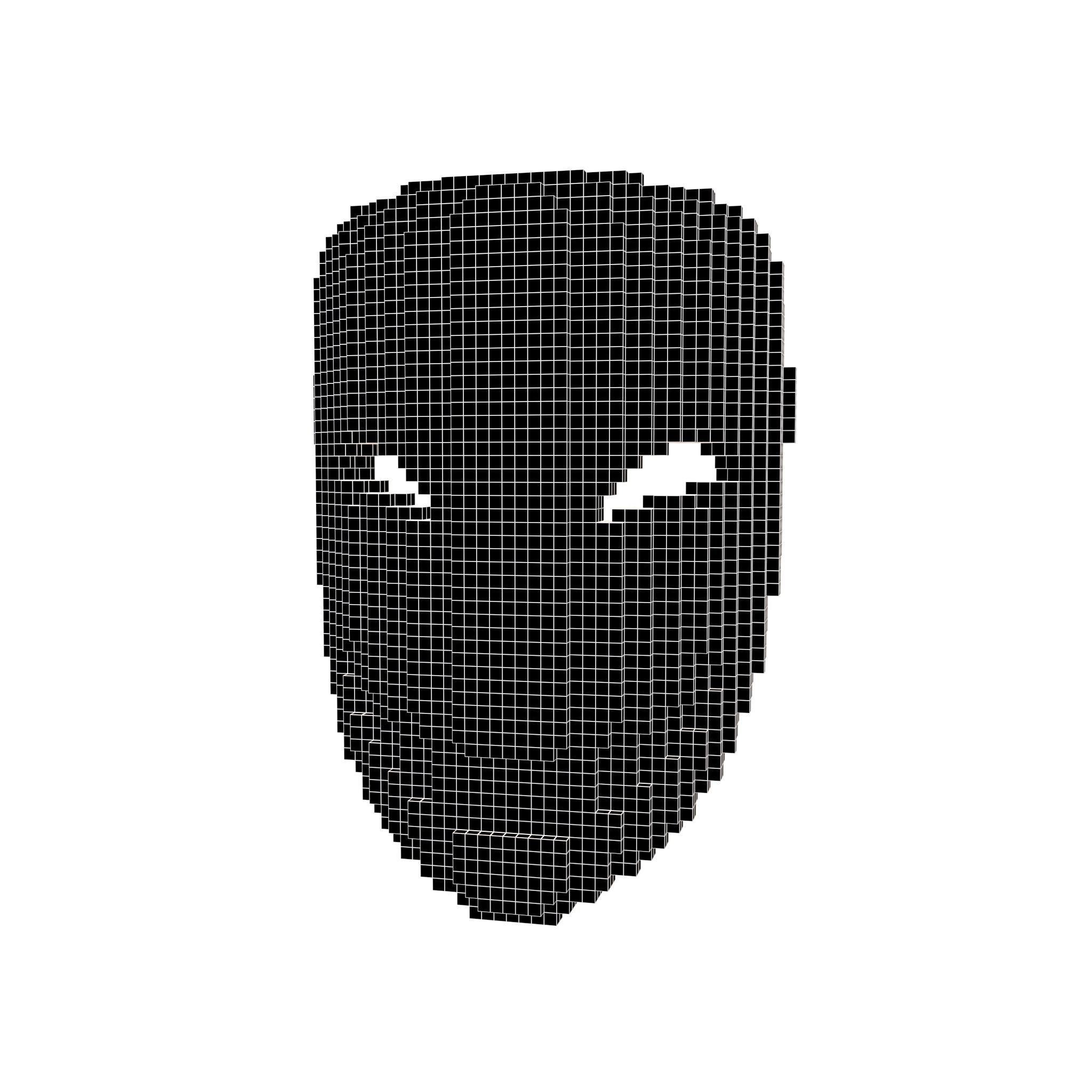 Voxel Anime Cosplay Mask v1 002 Low-poly 3D model_6