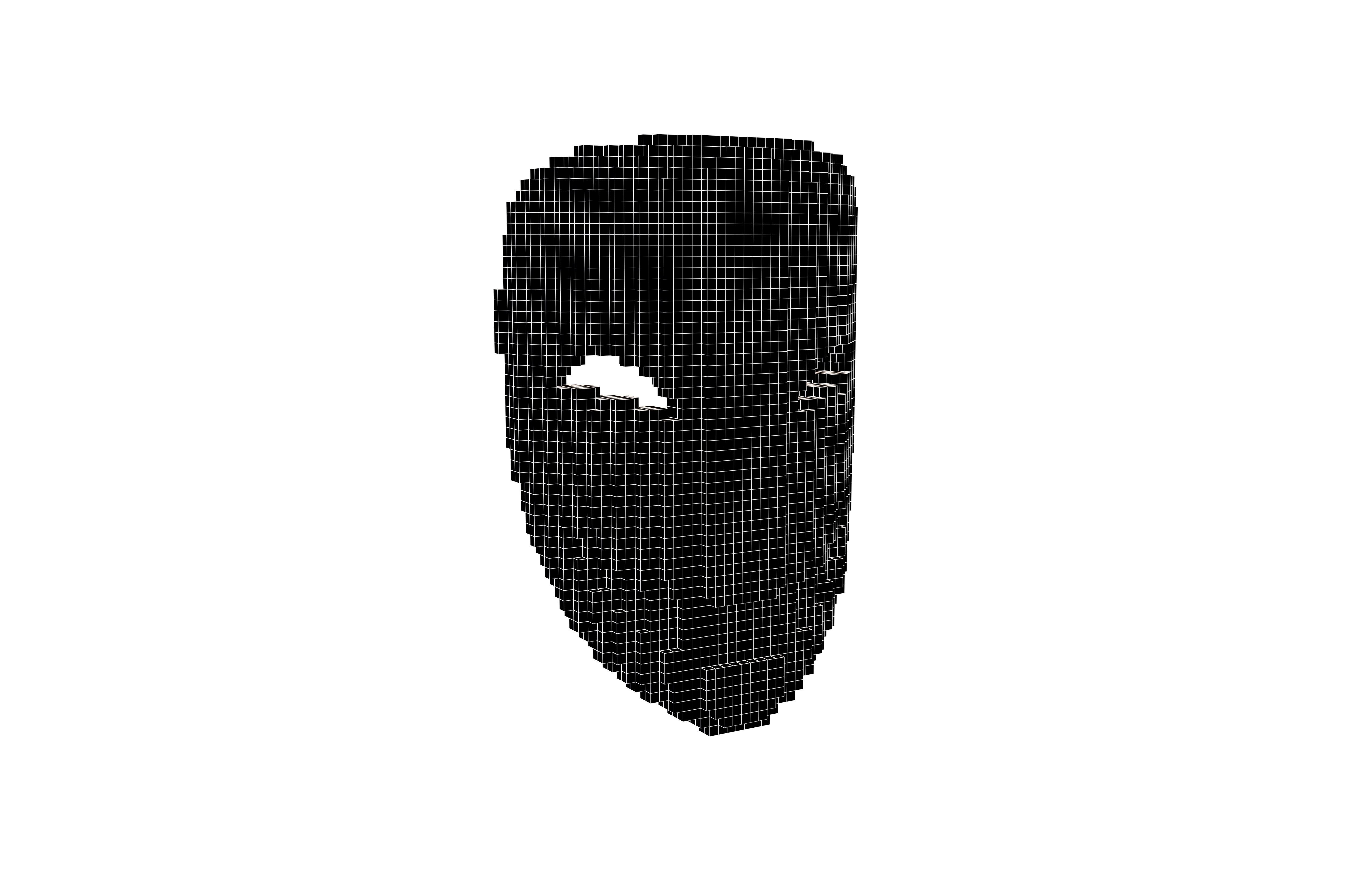 Voxel Anime Cosplay Mask v1 002 Low-poly 3D model_4