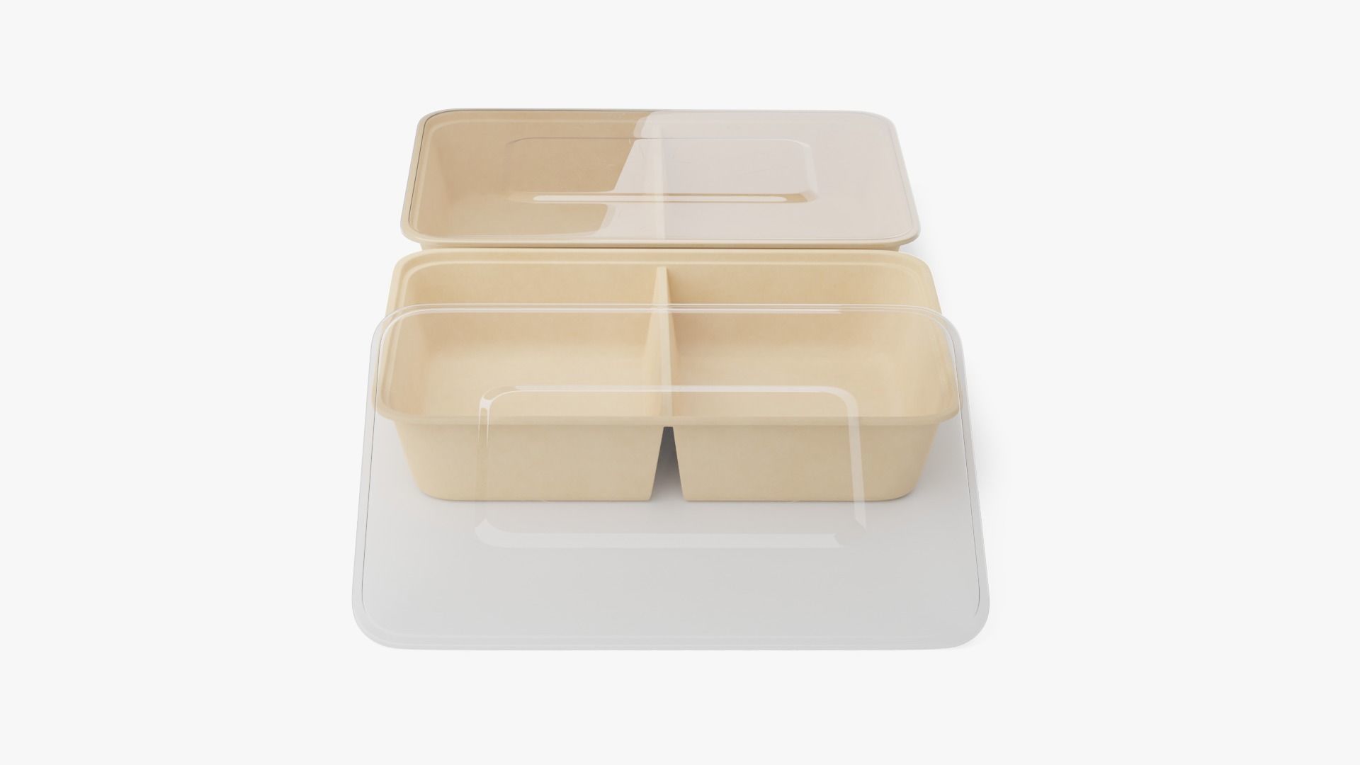 Rectangle Meal Prep Container 5 Low-poly 3D model_3