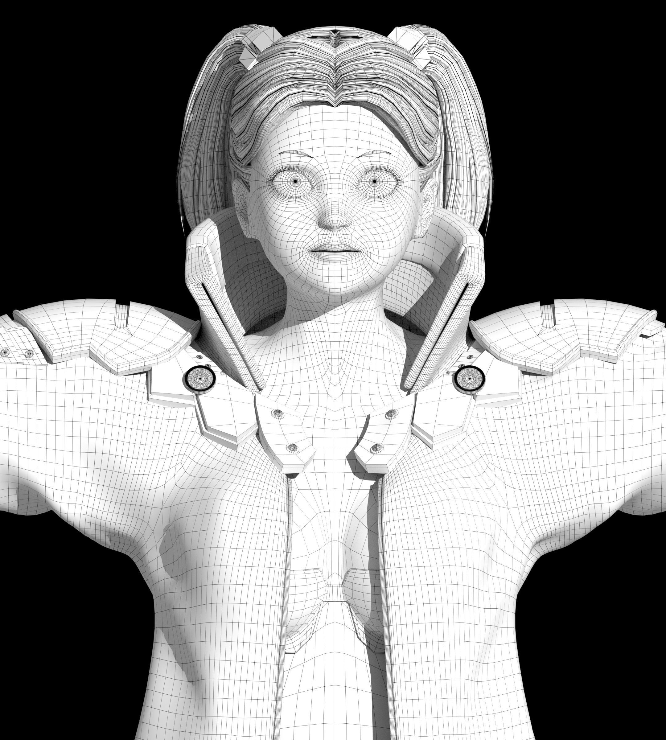 Cyberpunk Edrunners Rebecca T-pose 4K texture 3D model_7