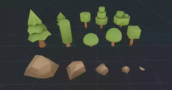 LowPolyTreesAndRockS pine tree