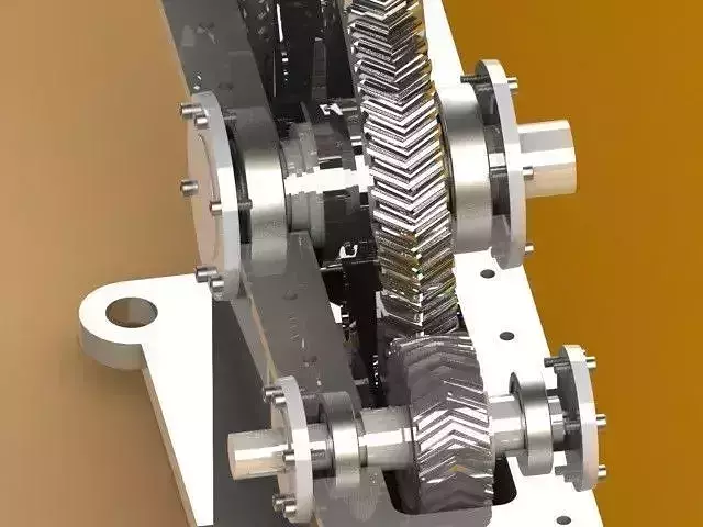 Single stage speed reduction Gearbox Free 3D model