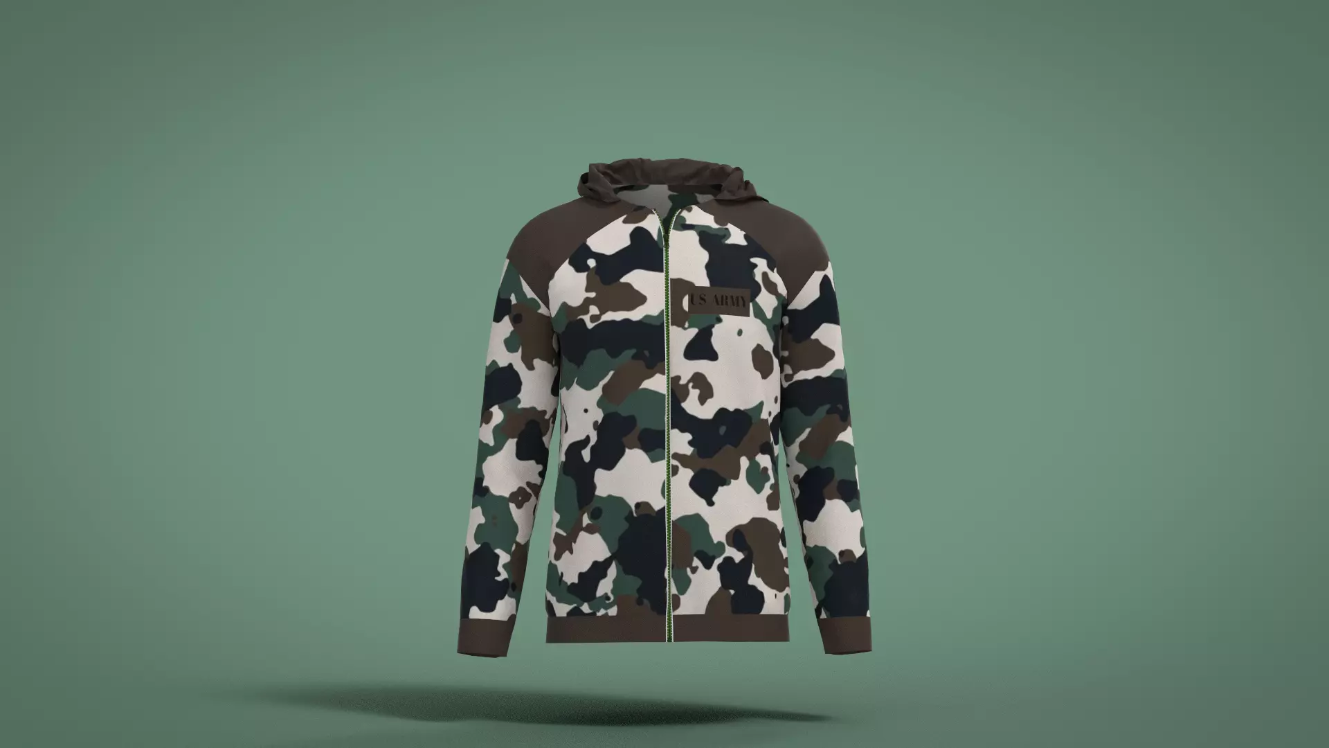 Jacket camouflage hoodie Low-poly 3D model_0