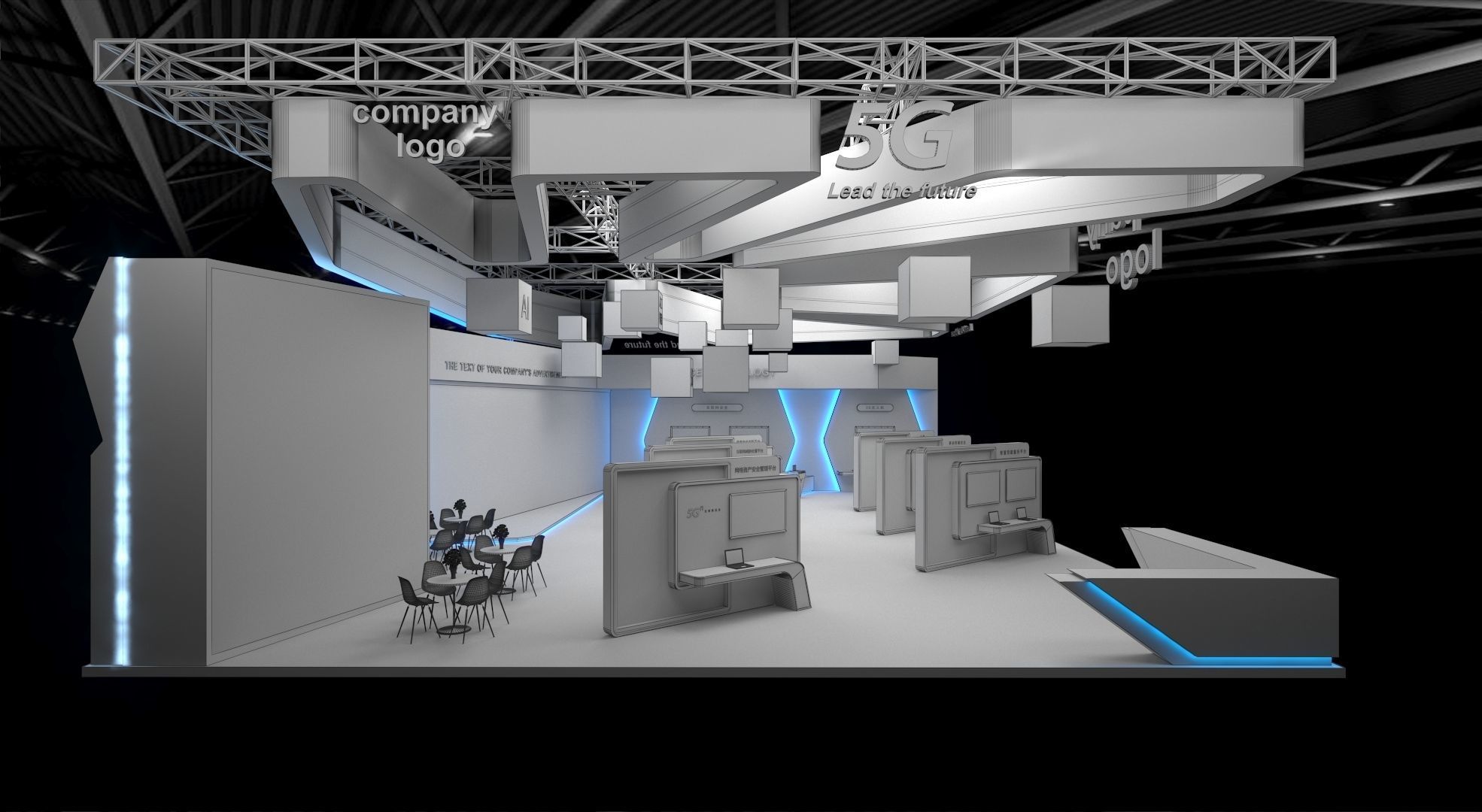 exhibition stand 20x15 model 3D model_5