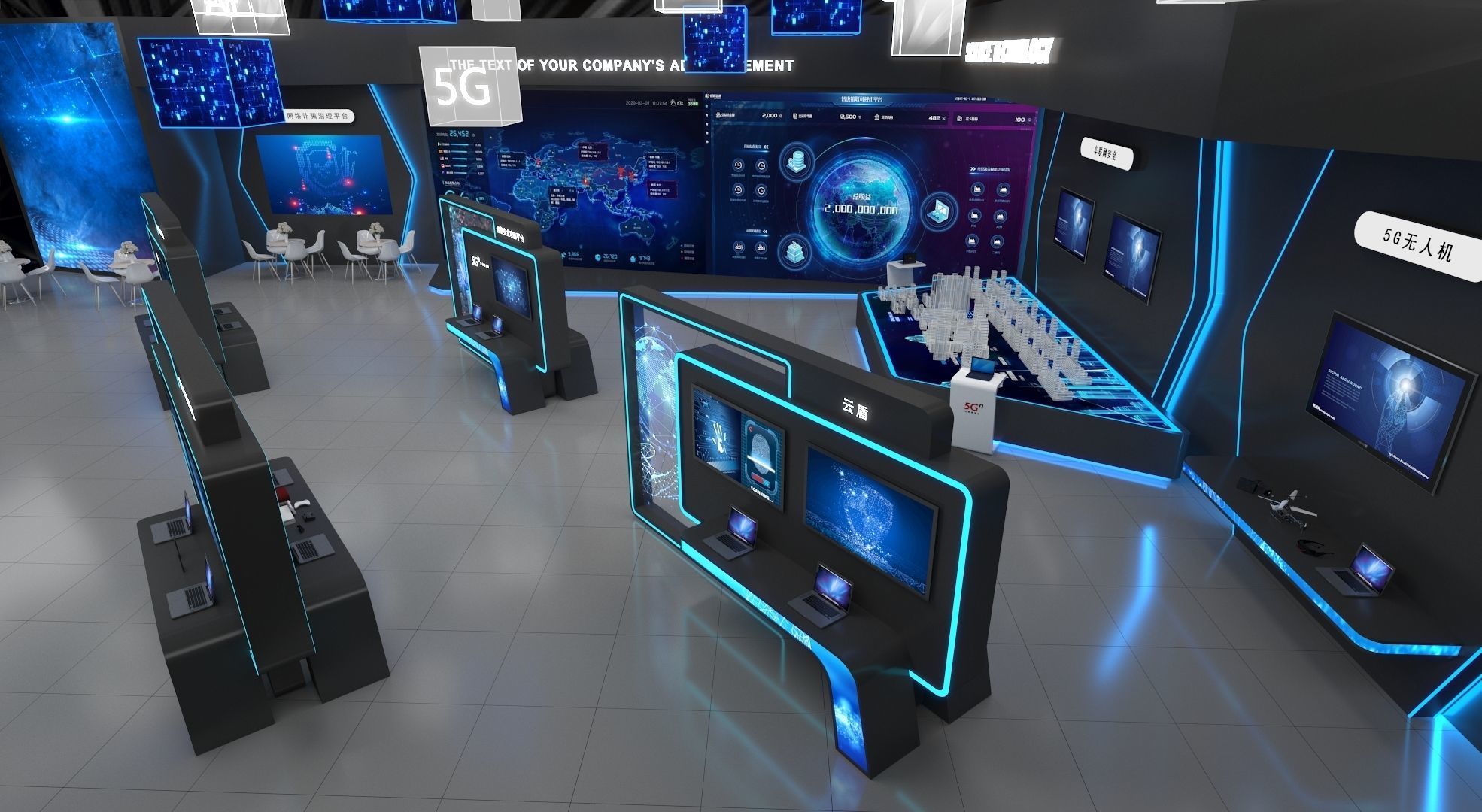 exhibition stand 20x15 model 3D model_12