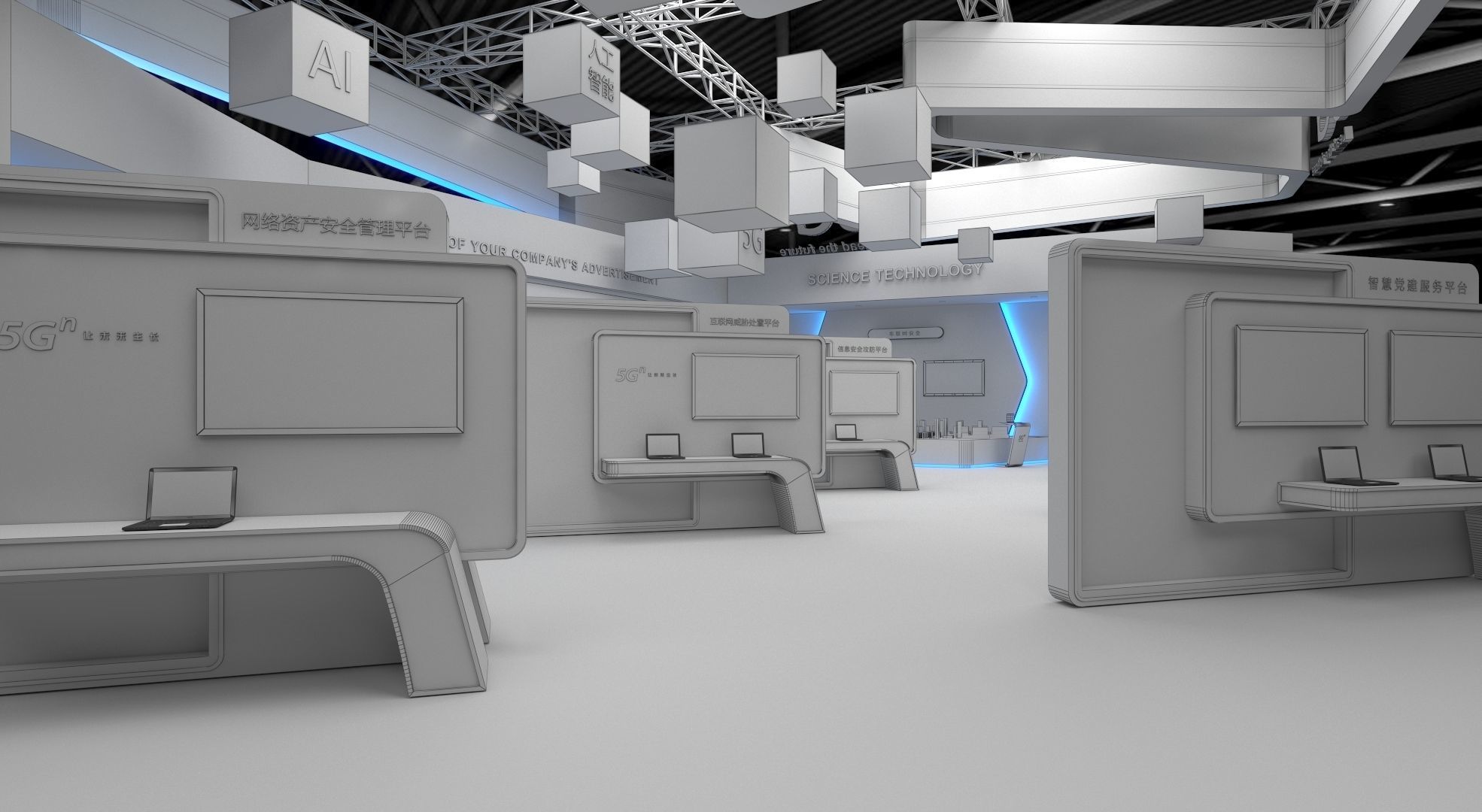 exhibition stand 20x15 model 3D model_11