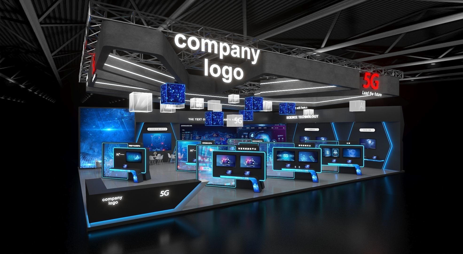 exhibition stand 20x15 model 3D model_2