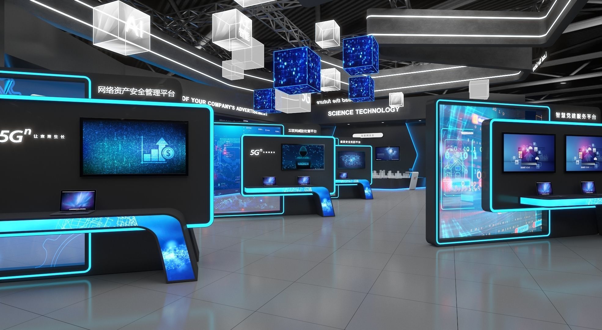 exhibition stand 20x15 model 3D model_10