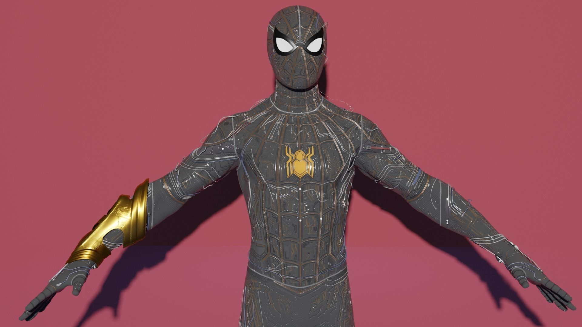 Spider-Man   Black and Gold Suit 3D model_1
