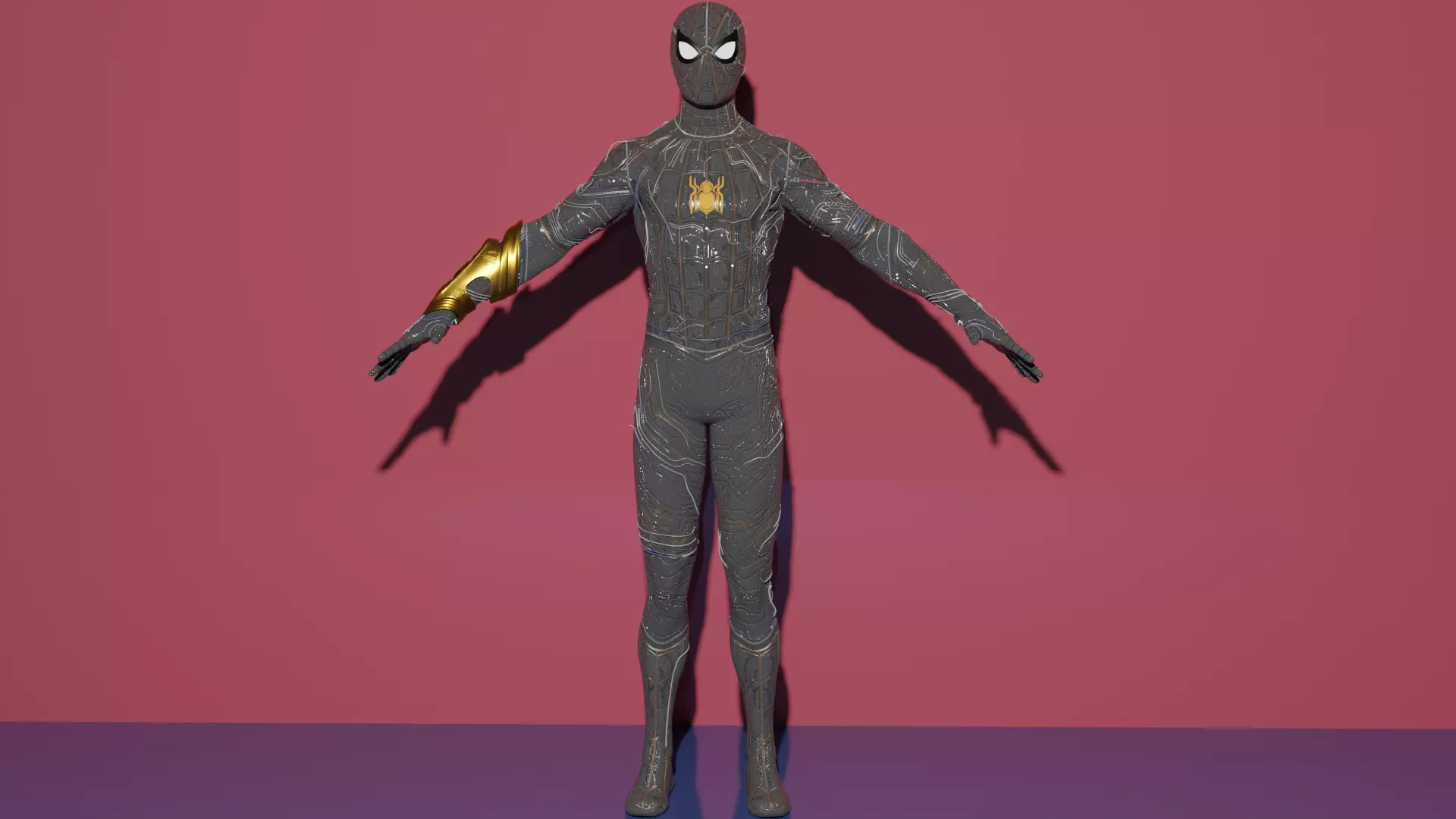 Spider-Man   Black and Gold Suit 3D model_0