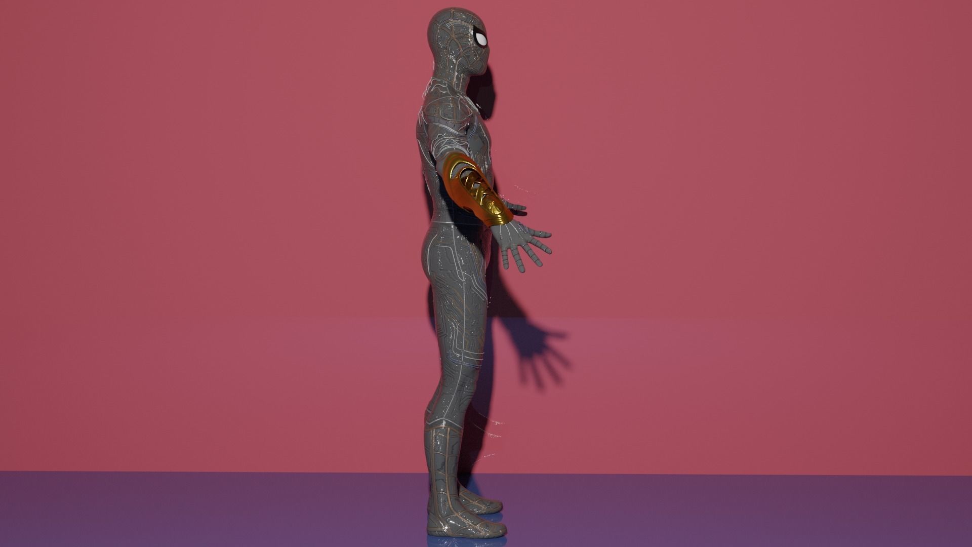 Spider-Man   Black and Gold Suit 3D model_2