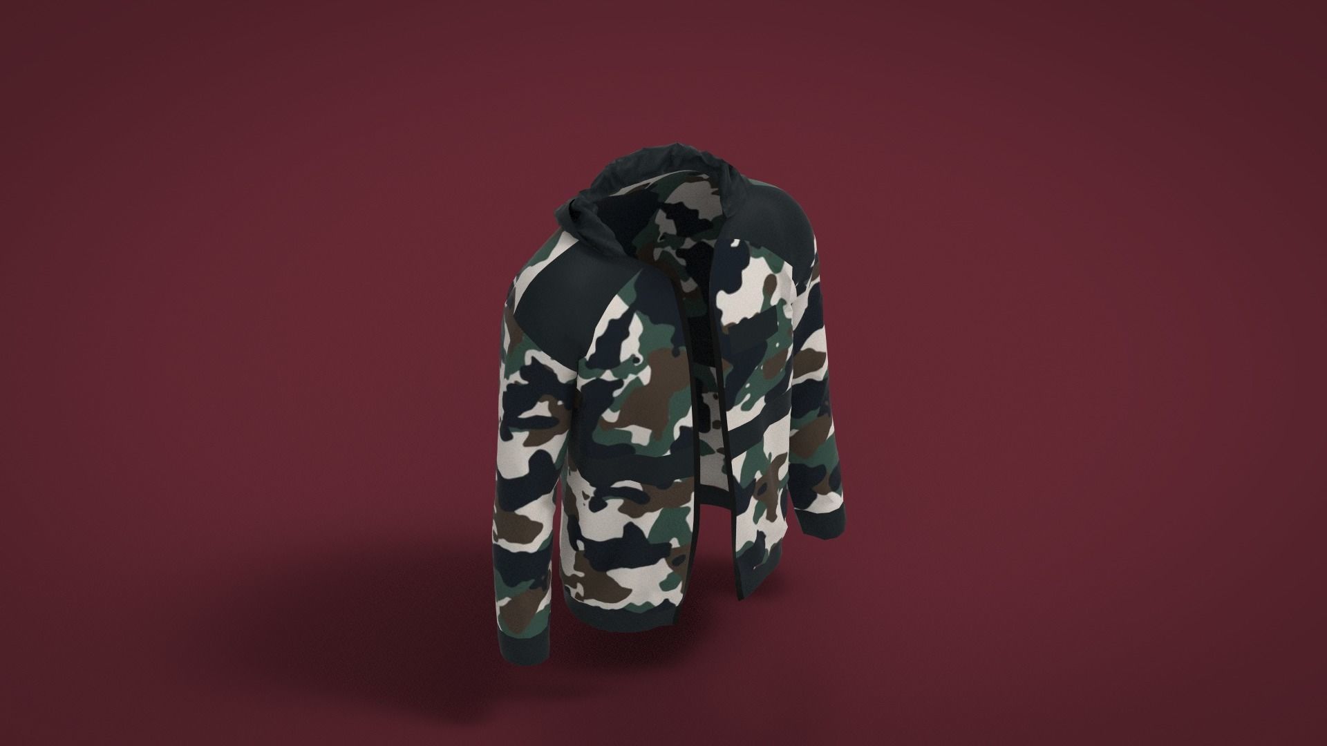 Jacket camouflage Low-poly 3D model_3