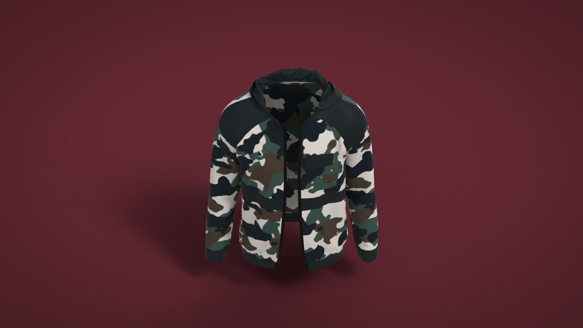 Jacket camouflage Low-poly 3D model_4