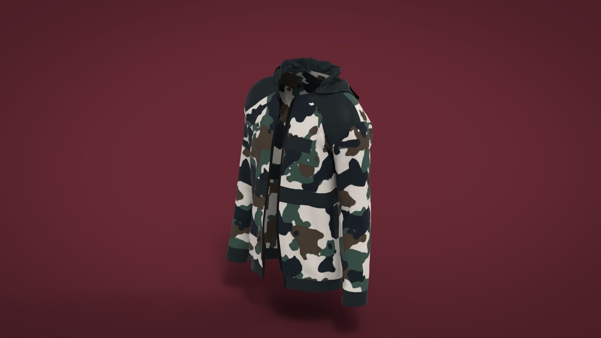 Jacket camouflage Low-poly 3D model_2