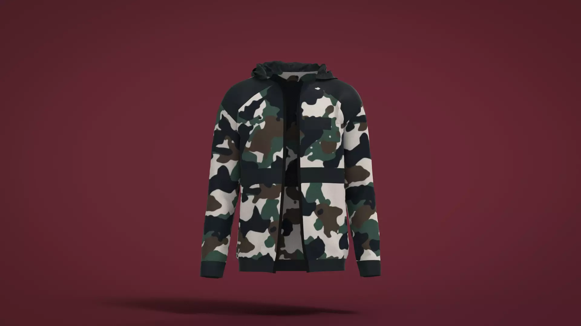 Jacket camouflage Low-poly 3D model_0