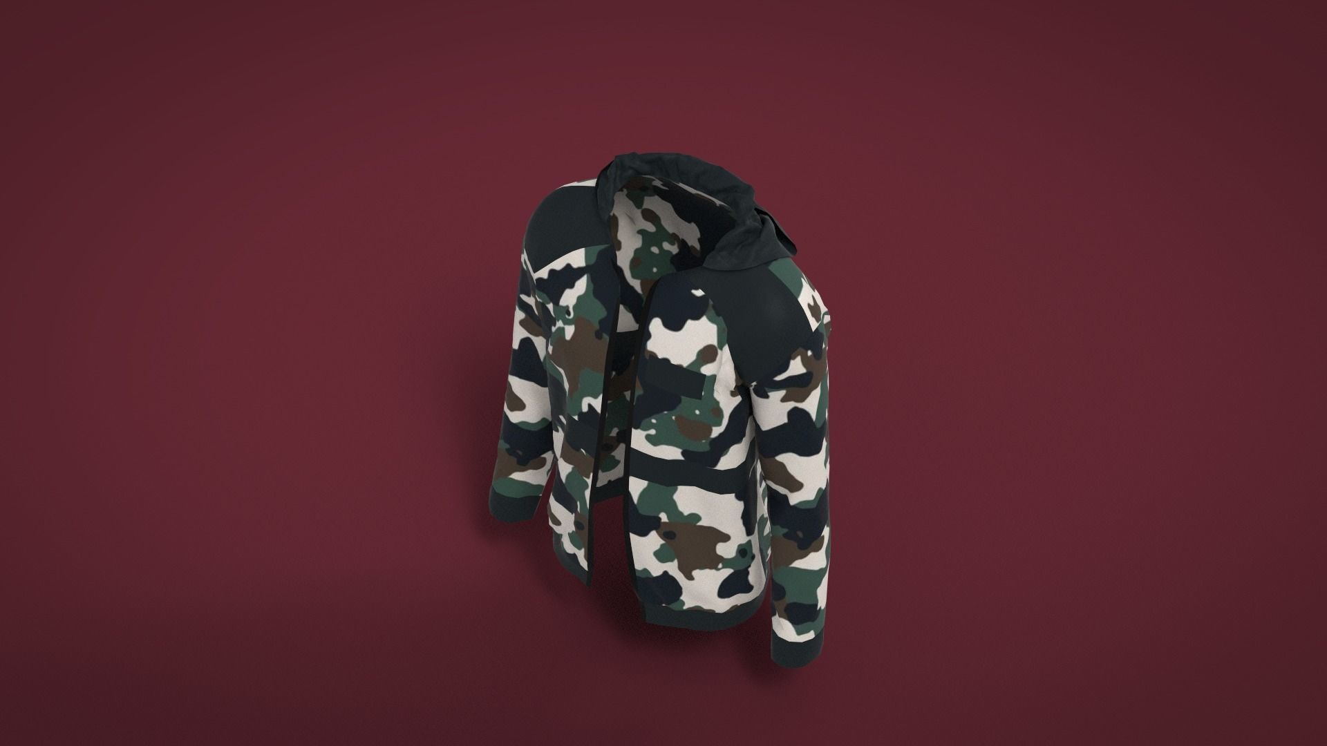 Jacket camouflage Low-poly 3D model_5