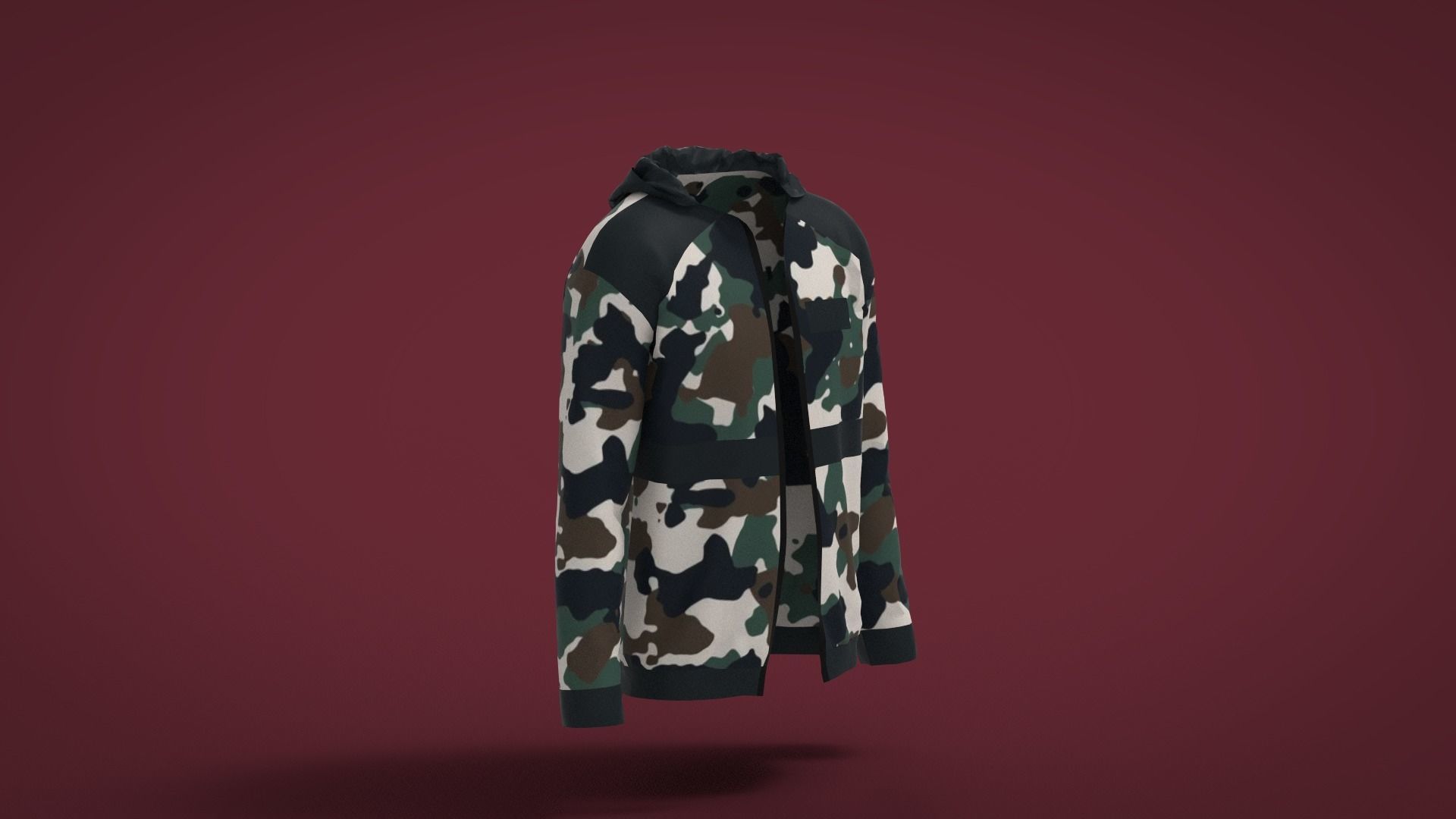Jacket camouflage Low-poly 3D model_1