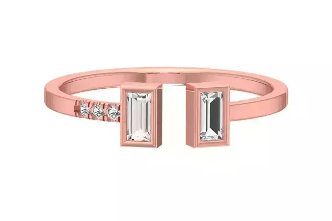 Open End Light Weight Baguette stone Band Ring